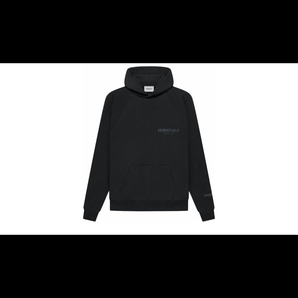 Essentials fear of god black fleece hoodie